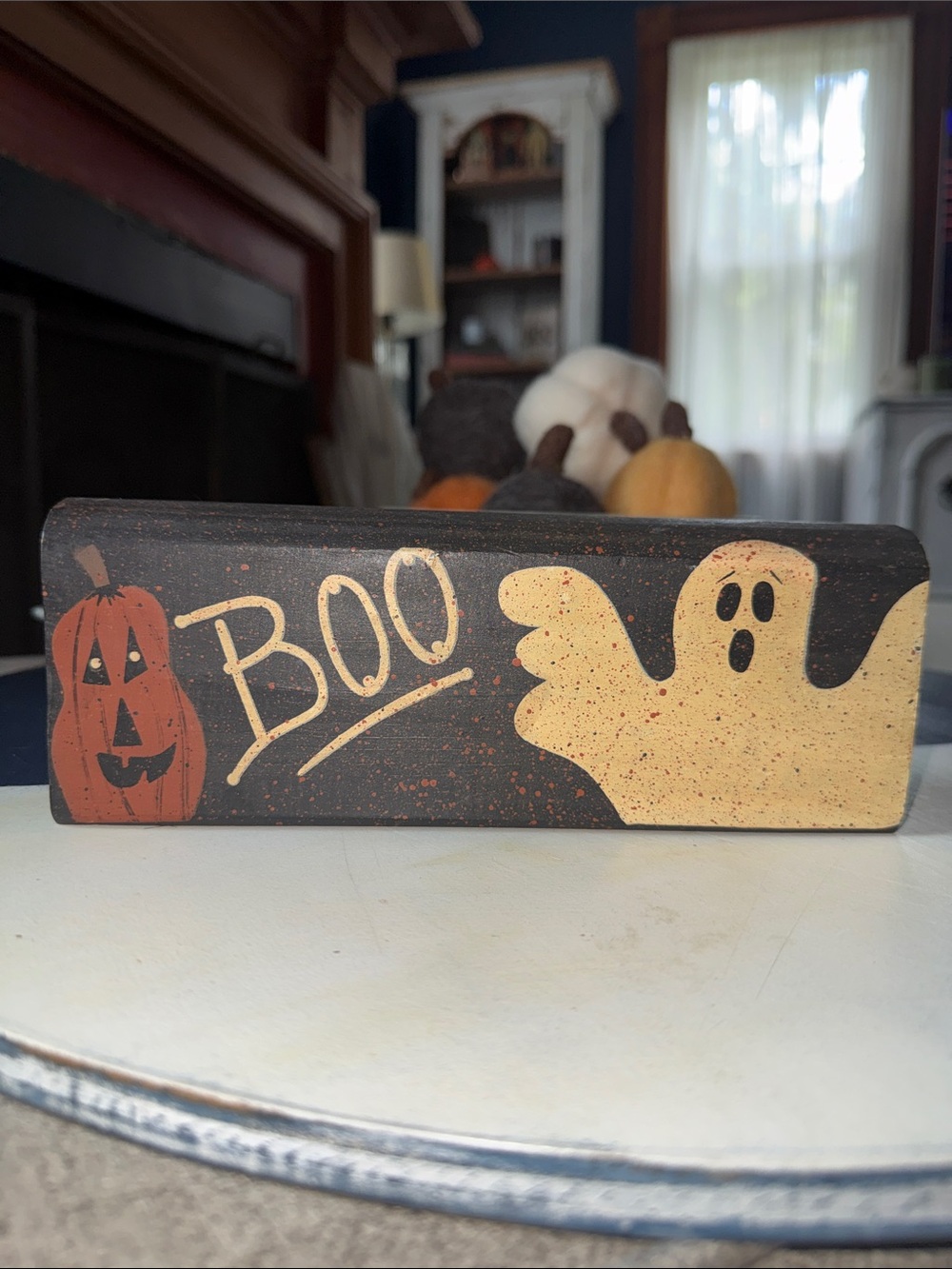 Holiday 'BOO' Wooden Block Decor - Black, Orange, Cream
